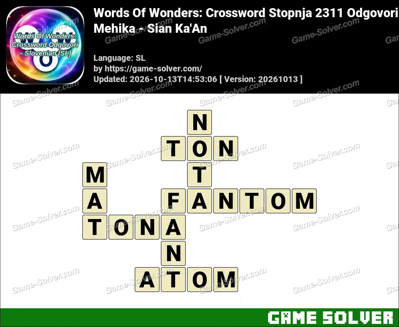 Words Of Wonders: Crossword Stopnja 2311 Odgovori – Mehika – Sian Ka’An
